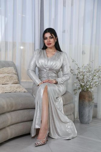 Elegant evening dress with crystal from the waist
