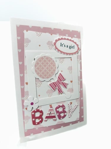 كرت و ظرف اهداء مولودة مقاس 17*11.5 CM