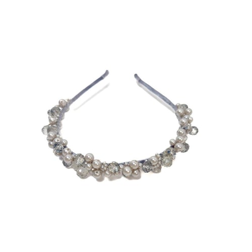 طوق شعر بناتي مزين باللؤلؤ و الكرستالات