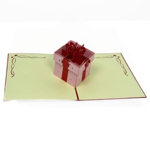 كرت و ظرف اهداء بوكس الهدية وردي3D مقاس 15.5*13 cm...