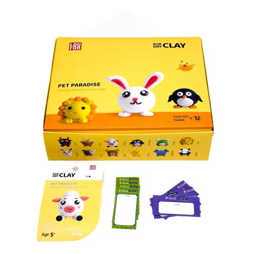 توزيعة صلصال جاهز للتشكيل حيوانات 12 حبة مع ستكر ا...