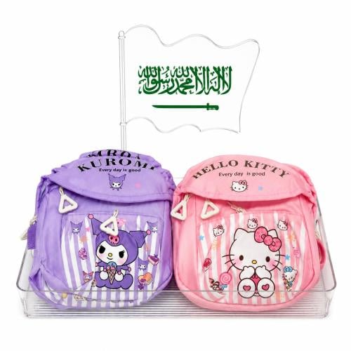 A tray of distributions from the Clirk, cute bags for children with multiple characters for girls, 10 pieces