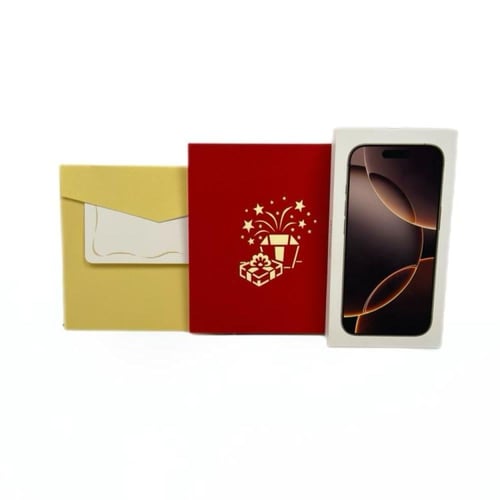 كرت و ظرف اهداء بوكس الهدية وردي3D مقاس 15.5*13 cm...