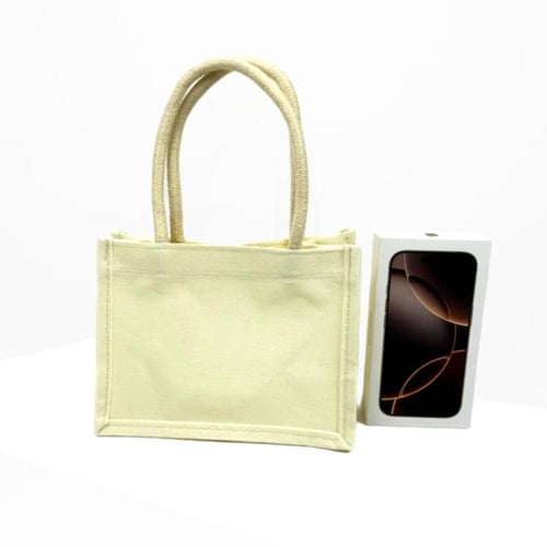 كيس خيش ابيض للهدايا و التوزيعات مقاس 22*16*12 cm