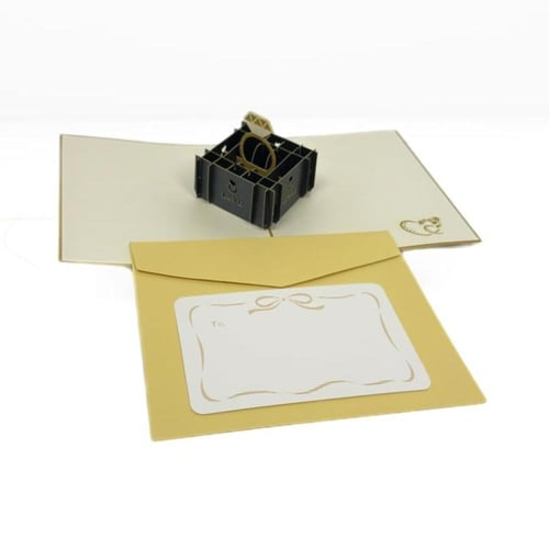 كرت و ظرف اهداء دبلة الخطوبة 3D مقاس 15.5*13 cm ((...