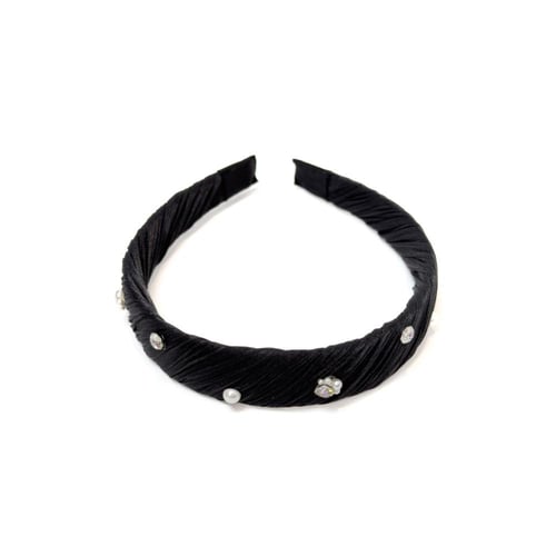 طوق شعر عريض مزين باللؤلؤ و الكرستال الفخم