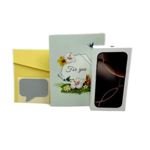 كرت و ظرف اهداء بوكيه ورد 3D مقاس 15*20 cm ((لطباع...