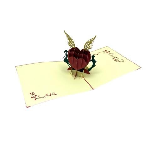 كرت و ظرف اهداء قلب الحب 3D مقاس 18*13 cm ((لطباعة...