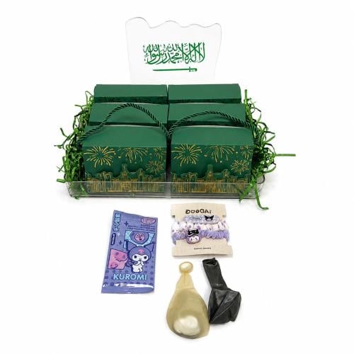 صينية توزيعات مدرسية لليوم الوطني من الكليرك ربطات...
