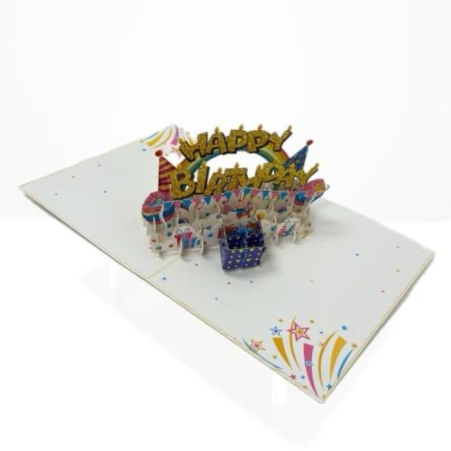 كرت و ظرف اهداء يوم الميلاد 3D مقاس 15*20 cm ((لطب...