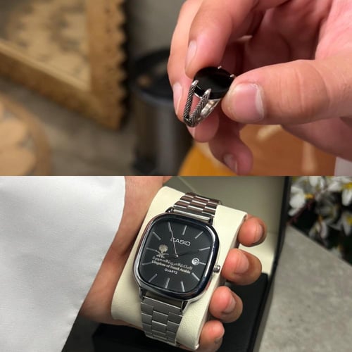 بكج التميز خاتم فضه عيار 925 + ساعه كاسيو