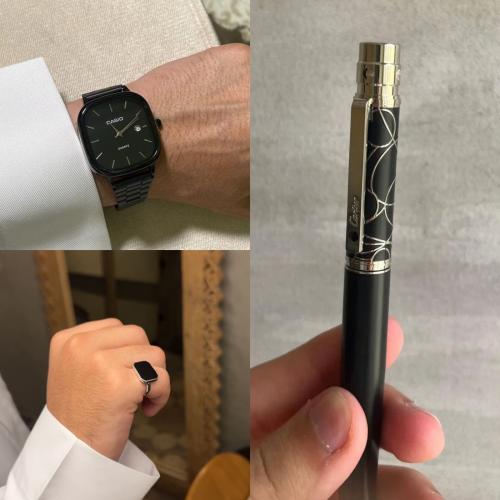 بكج التميز خاتم المكعب اسود + ساعه + قلم