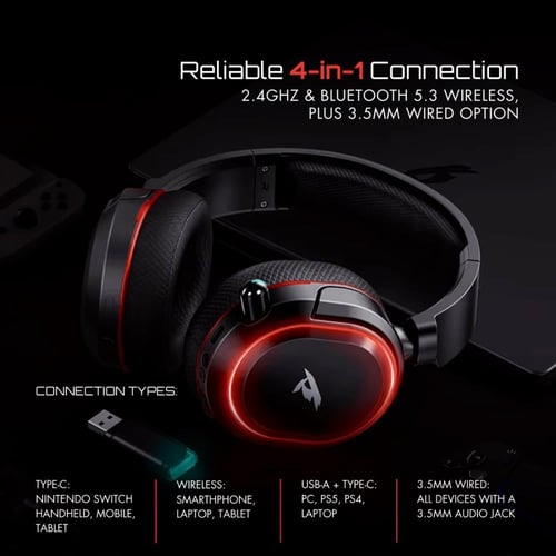 سماعه -Picun G2 E-sports Wireless - Wired Gaming H...