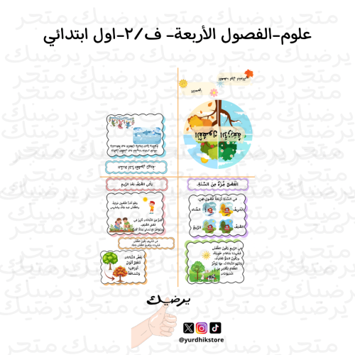مطوية الفصول الأربعة علوم اول ابتدائي ف2