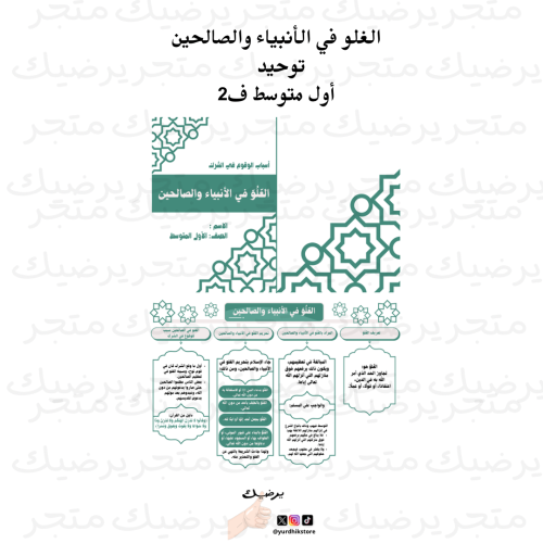 الغلو في الأنبياء والصالحين توحيد أول متوسط ف2