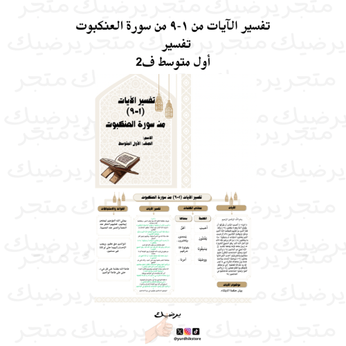 تفسير الآيات من ١-٩ من سورة العنكبوت تفسير أول متو...