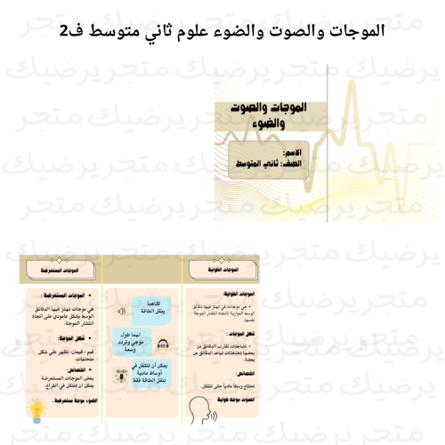 الموجات والصوت والضوء علوم ثاني متوسط ف 2