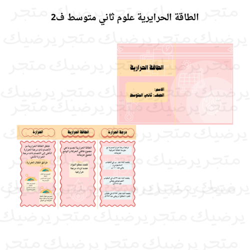 الطاقة الحرارية علوم ثاني متوسط ف 2