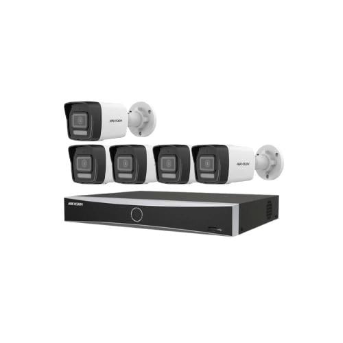 عرض عدد 5 كاميرا شبكية 8 ميجا IP مع جهاز تسجيل شبك...