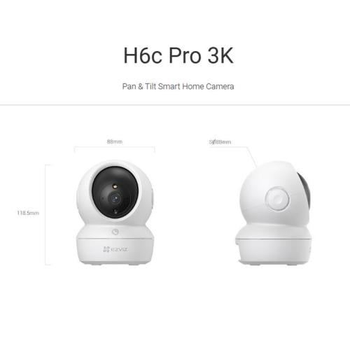 كاميرا EZVIZ H6c Pro 3K Wi-Fi ذكية متحركة بدقة 3K – موديل CS-H6c-R105-1J5WF