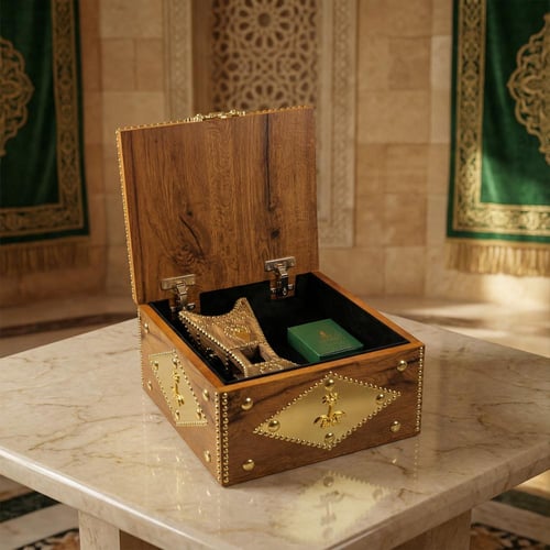 صندوق خشب كبير فاخر للإهداء ( مبخرة كبيرة + عود )