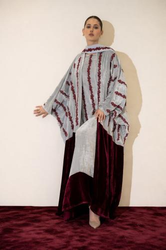 Burgundy Veil Set