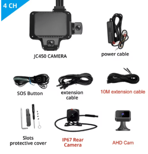 Jimi JC450 - 4CH AI Dash Cam | FHD 1080P | 4G Trac...