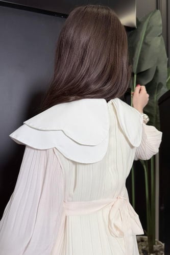 فستان بناتي ياقة كوليت اكمام منفوخة 55441