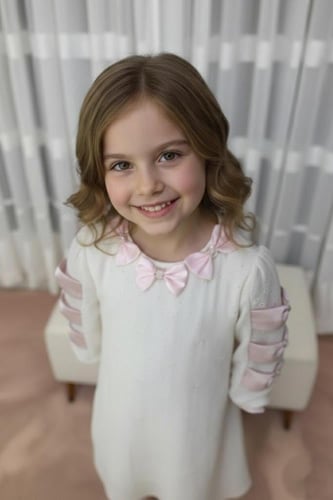 فستان بناتي مزيين بفيونكات 55396