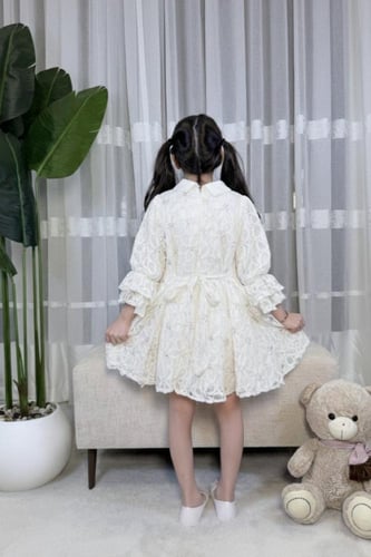 فستان بناتي بفصوص بالياقة 55100