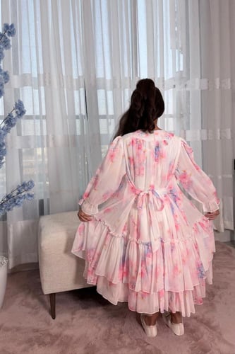 فستان بناتي نقوش زهور 55376