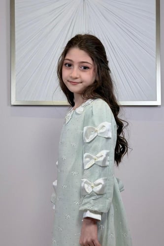 فستان بناتي مزيين بفيونكات 55396