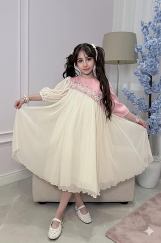 فستان بناتي خامة بليسيه ناعمة 55432