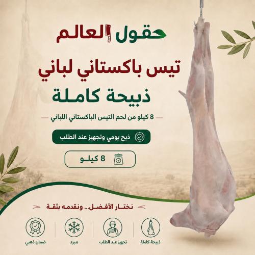 تيس باكستاني لباني وزن 8 كجم - ذبيحة كاملة