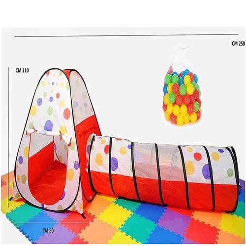 Taiwanese tunnel tent with 200 balls children's ga...