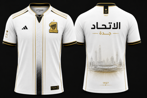تيشيرت الاتحاد السعودي الأبيض – تصميم خاص 2027