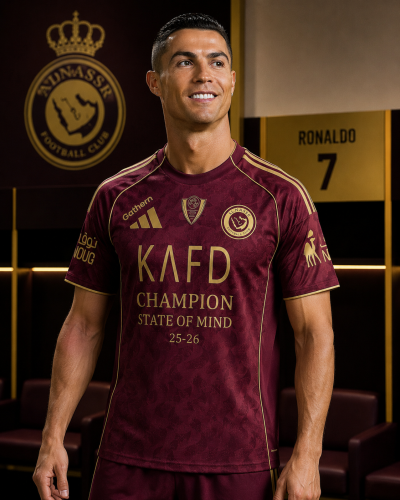 تيشيرت تتويج النصر تصميم خاص لون عنّابي-متجر التمي...