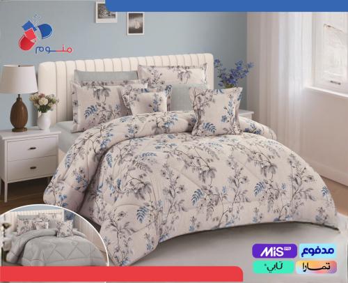 مفرش مشجر EL_DIBAJ نفرين 8 قطع ميكروفايبر 100% بحش...