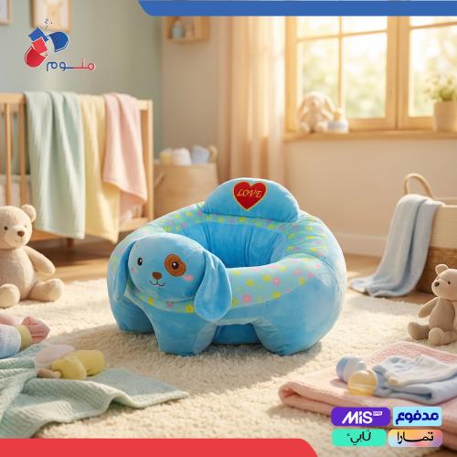 كرسي أطفال قماش قطيفة بتصميم كرتوني لطيف مع دمية م...