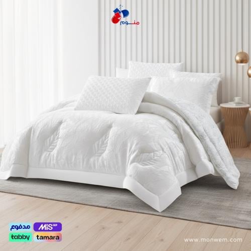 مفرش (Amber001) فاخر 6 قطع بتصميم جاكار أنيق