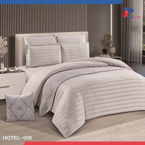 مفرش هوتيل (006) فندقي فاخر نفرين بيج رملي داكن -...