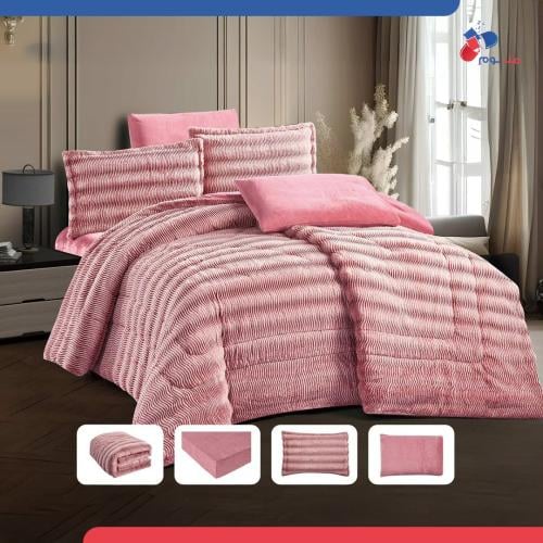 مفرش اس ام ام شتوي فرو ناعم نفرين-وردي غباري- 6 قط...