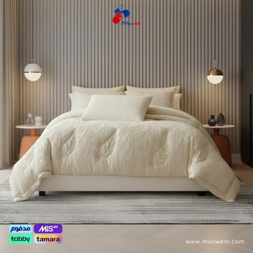 مفرش (Amber002) فاخر 6 قطع بتصميم جاكار أنيق