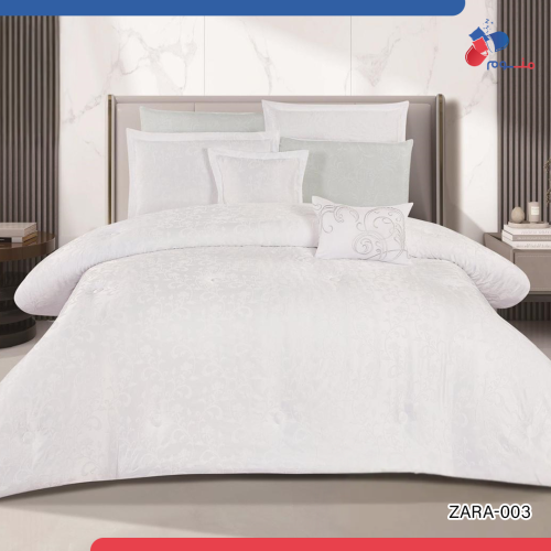 مفرش زارا جاكار نفرين 8 قطع (003) - ابيض نقي