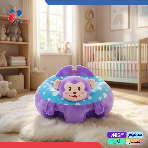 كرسي أطفال قماش قطيفة بتصميم كرتوني لطيف مع دمية م...