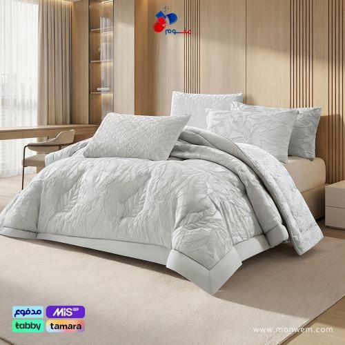 مفرش (Amber011) فاخر 6 قطع بتصميم جاكار أنيق