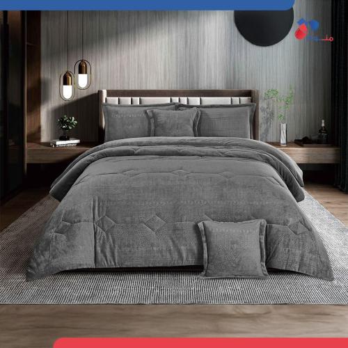 مفرش اتش بي بي شتوي فرو ناعم نفرين-رمادي فحمي غامق...