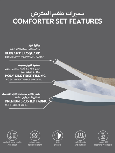 مفرش دونتيلا جاكار من 8 قطع DT3867