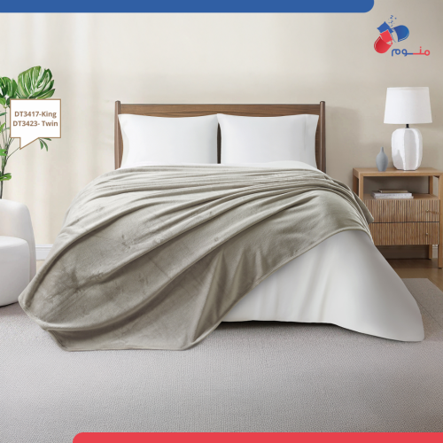 بطانية دونتيلا سادة من الصوف - لون رمادي