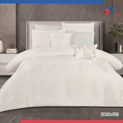 مفرش زارا جاكار نفرين 8 قطع (001) - اوف وايت